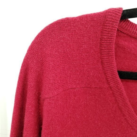 Men's 100% Lambswool Land's End V-Neck Sweater Large Tall Red Made in Scotland - Picture 7 of 14